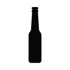 Beer bottle black and white flat vector icon and symbol design