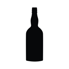 Whisky bottle silhouette vector design isolated on a white background