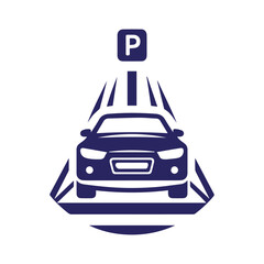 Car parking spot icon vector. Parking sign logo illustration.