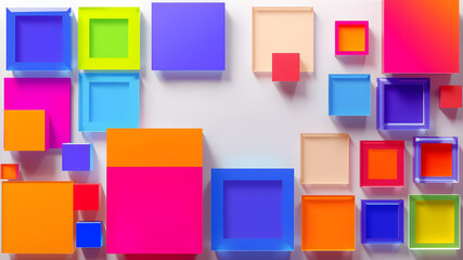 3D colorful cubes abstract background. Generative AI