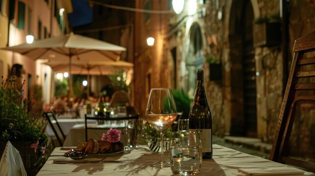 Aperitif concept in Lucca, Tuscany, Italy.