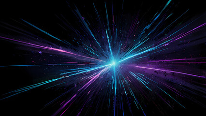 Fototapeta premium Futuristic Glowing Light Lines in a Dark Starry Background