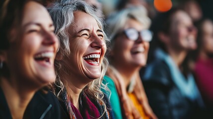 International day happiness: national laughter occasion, delighted people, happy women, cheerful men, pluralistic gathering, multinational inclusive festival, global harmony, polyethnic celebration