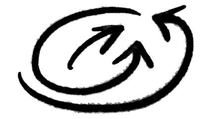 black pencil strokes water color with isolated on white background