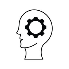 Head  glyph icon with white background vector stock illustration
