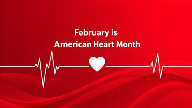 Illustration of february is american heart month. For banner, flyer, poster design template