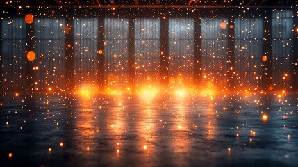Naklejka premium Fiery Sparkles in Industrial Setting: Abstract Photography