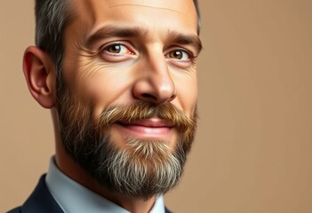 Portrait of a man with a beard and formal attire