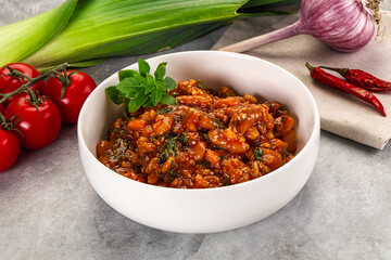 Chili con carne with beef and beans