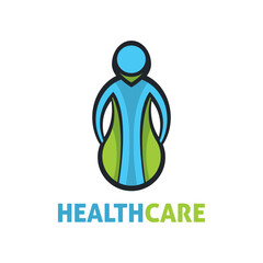 Healthcare Logo Design Concept: Modern Vector Art with Blue and Green Theme