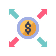 economy coin arrow flat style