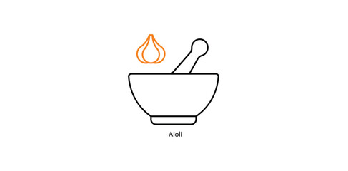 Aioli Sauce Vector Icon for Mediterranean Cuisine