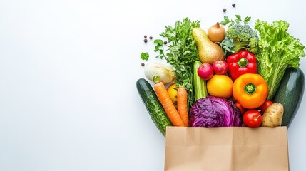 Fresh Vegetables in a Paper Bag - Illustration