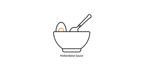 Hollandaise Sauce Vector Icon – Elegant Minimalist Design for Culinary and Sauce Graphics