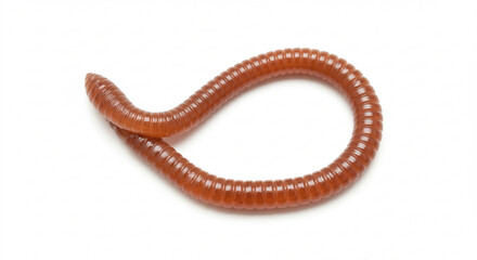 Earth worm isolated slimy white background charming