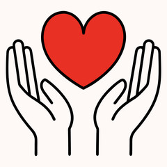hands with heart icon