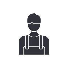 Barista solid icons, minimalist vector illustration ,simple transparent graphic element .Isolated on white background