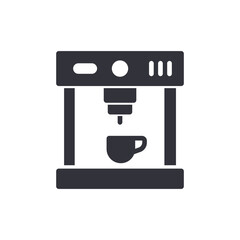 Coffee machine solid icons, minimalist vector illustration ,simple transparent graphic element .Isolated on white background