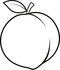 peach icon | peach outline for coloring page 