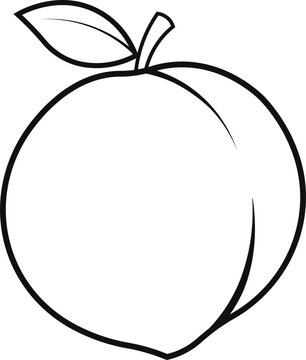 recommend clip art: peach icon | peach outline for coloring page 