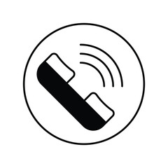 Telephone  glyph icon with white background vector stock illustration