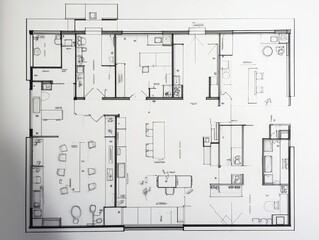 Hand Drawn Architectural Floor Plan Design