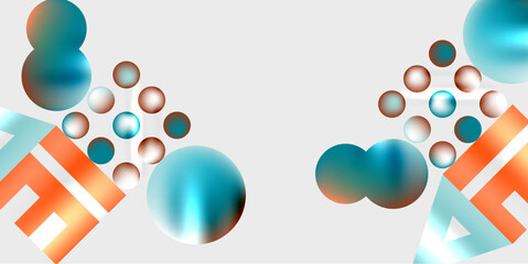 Circles and triangles modern art. Vector Illustration For Wallpaper, Banner, Background, Card, Book Illustration, landing page