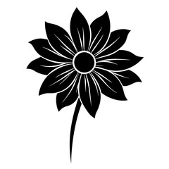 black and white flower