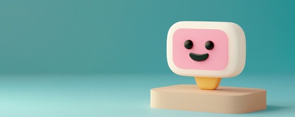 Cute Cartoon Character on Minimalist Background
