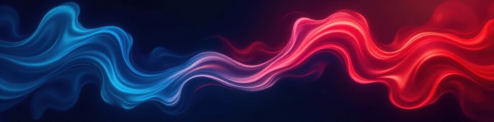 Obraz premium Intricate, swirling red-blue smoke patterns on black; backlit , dreamlike, backlit