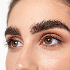 Closeup Of Eyes And  Eyebrows Of A Beautiful Young Woman