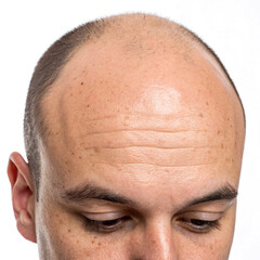 A Person With Haifall Problem With Hairfall Stages Isolated On White