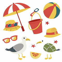 summer beach icons