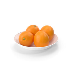 Fresh Oranges in a Bowl,  Round Fresh ripe Orange Mandarin Tangerine or clementine isolated on a white background, A single ripe orange, Juice juicy fresh drink concept object for advertising elements