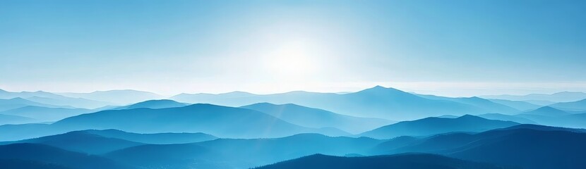 Obraz premium Silhouetted Ridges in a Blue Sky