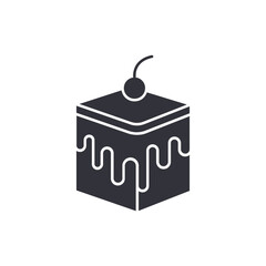 Sweet cake solid icons, minimalist vector illustration ,simple transparent graphic element .Isolated on white background