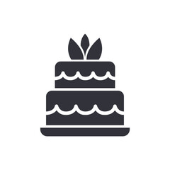Wedding cake solid icons, minimalist vector illustration ,simple transparent graphic element .Isolated on white background