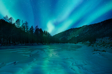 Northern lights or Aurora borealis in the sky - Tromso, Norway