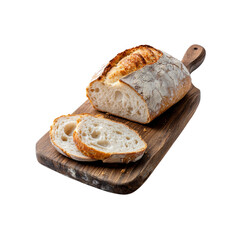 Crusty Artisan Bread Loaf Sliced on Rustic Wooden Board