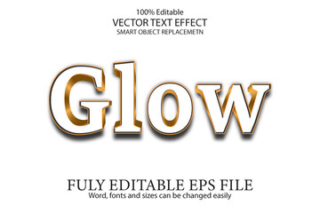 Golden Glow Text Effect Editable shiny