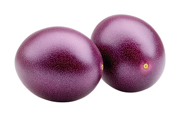 Two vibrant passion fruit png isolated on transparent background