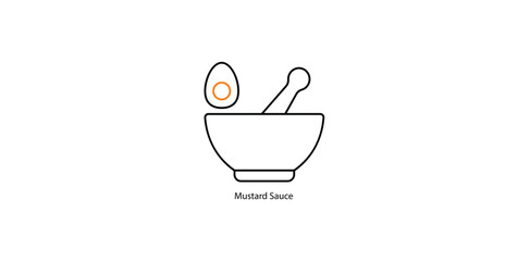 Mustard Sauce Vector Illustration for Condiments