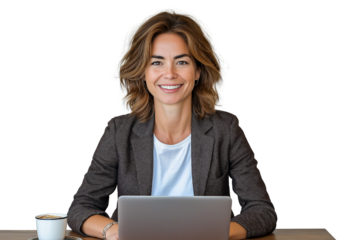 business woman working on laptop