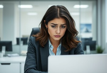 Portrait of a disheartened female office worker
