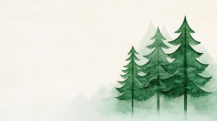 Painting of a tranquil forest scene featuring various trees and natural elements in a picturesque landscape