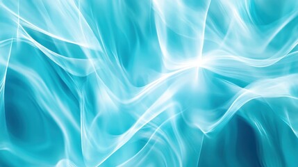 Fototapeta premium Abstract Teal Swirls: A Serene Digital Artwork