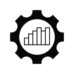 Bar Chart glyph icon with white background vector stock illustration