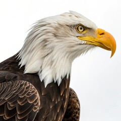 Obraz premium Bald Eagle Profile Close-up, Feather Detail, Majestic Bird, Wildlife Photography Bald Eagle, bird of prey
