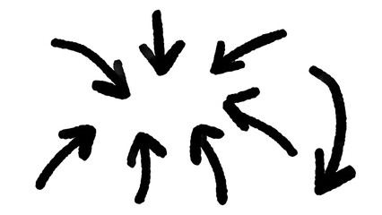 black pencil strokes water color with isolated on white background