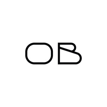 OB monogram logo design letter text name symbol monochrome logotype alphabet character simple logo